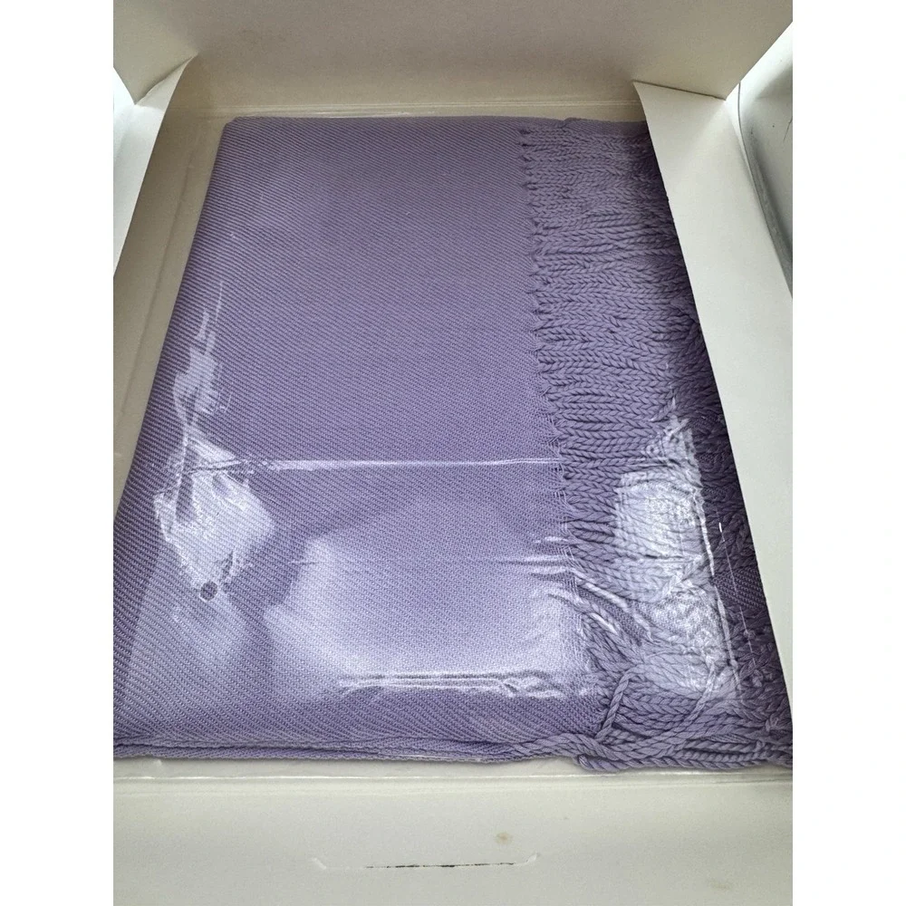 Vintage Chantelle Scarf Or Wrap Purple With Tassels - NOS